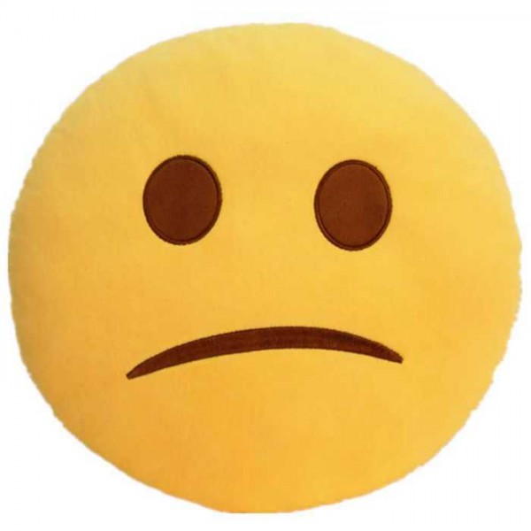 Soft Smiley Emoticon Yellow Round Cushion Pillow Stuffed Plush Toy Doll (Alone)